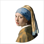 Artwork cutout inspired by 'Girl with a Pearl Earring'