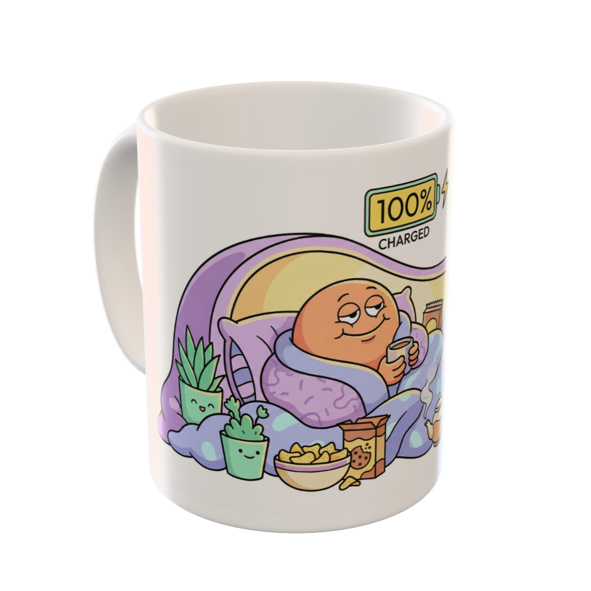 Recharge Your Social Battery 100% Charged Custom Ceramic Mug