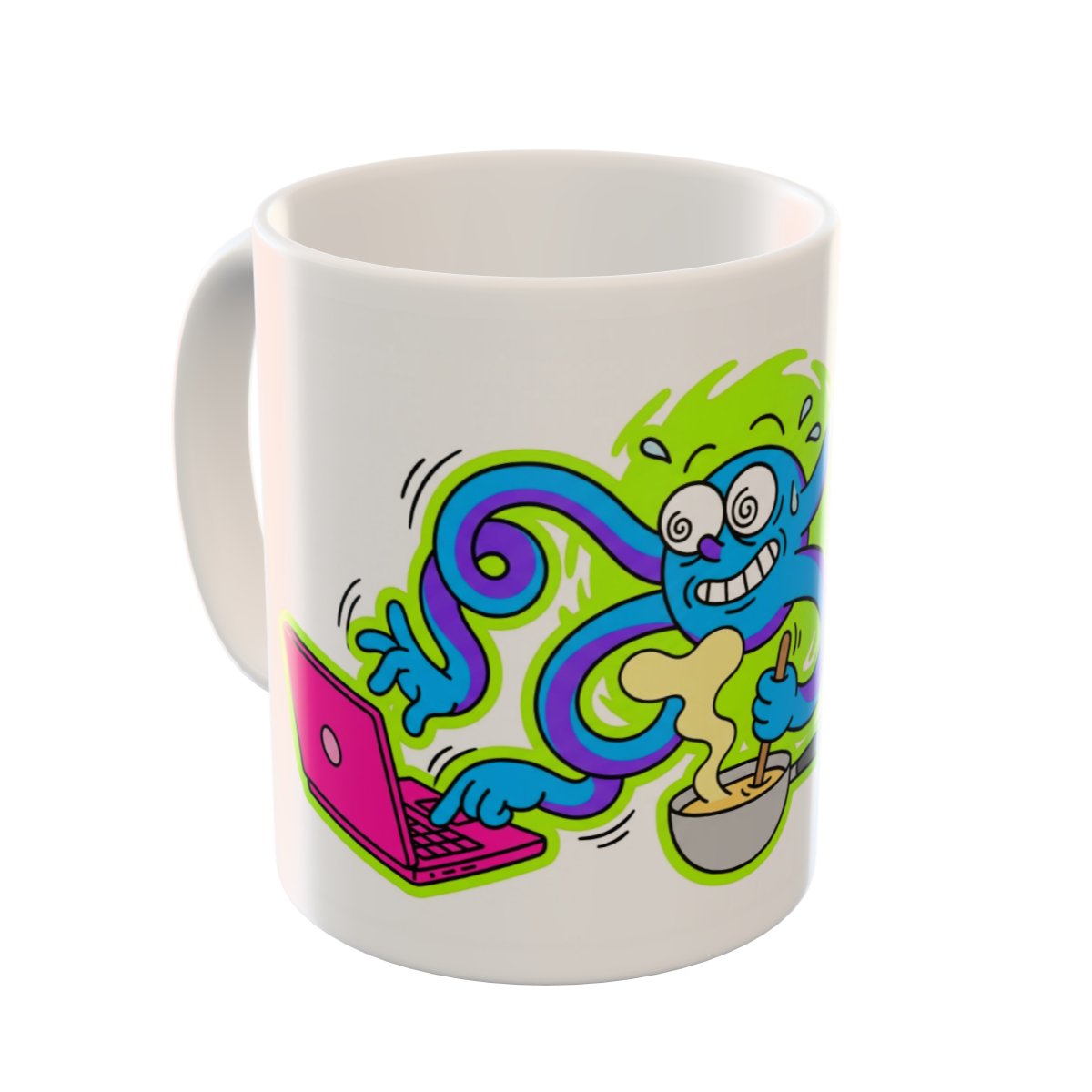 Busy Life Octopus Custom Mug | Work-Life Balance Art