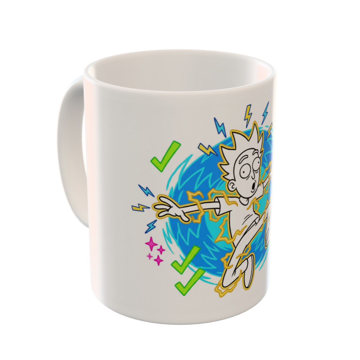 Productivity Burst Lightning Character Custom Mug