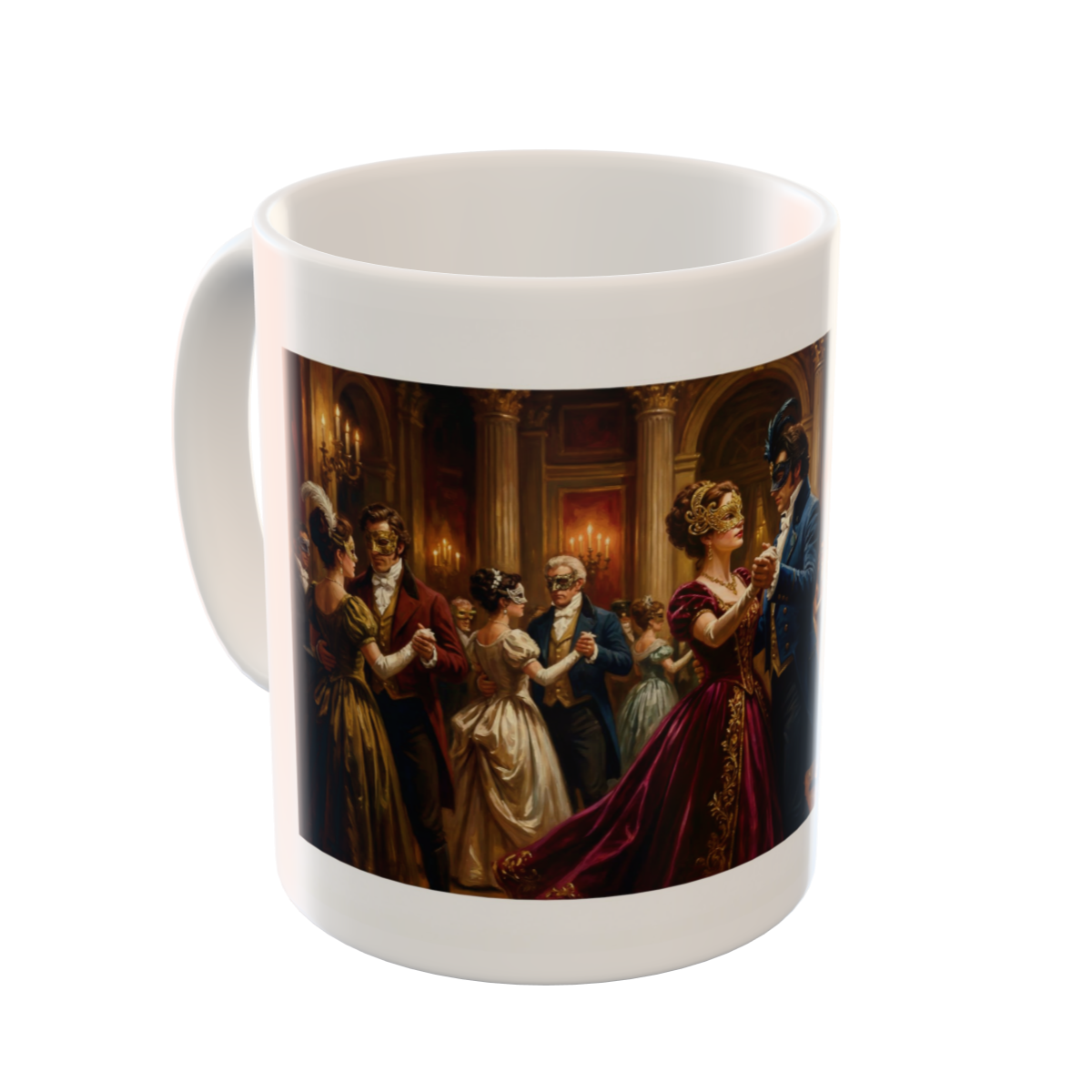 Regency Masquerade Ball Art - Custom Ceramic Mug & Plate