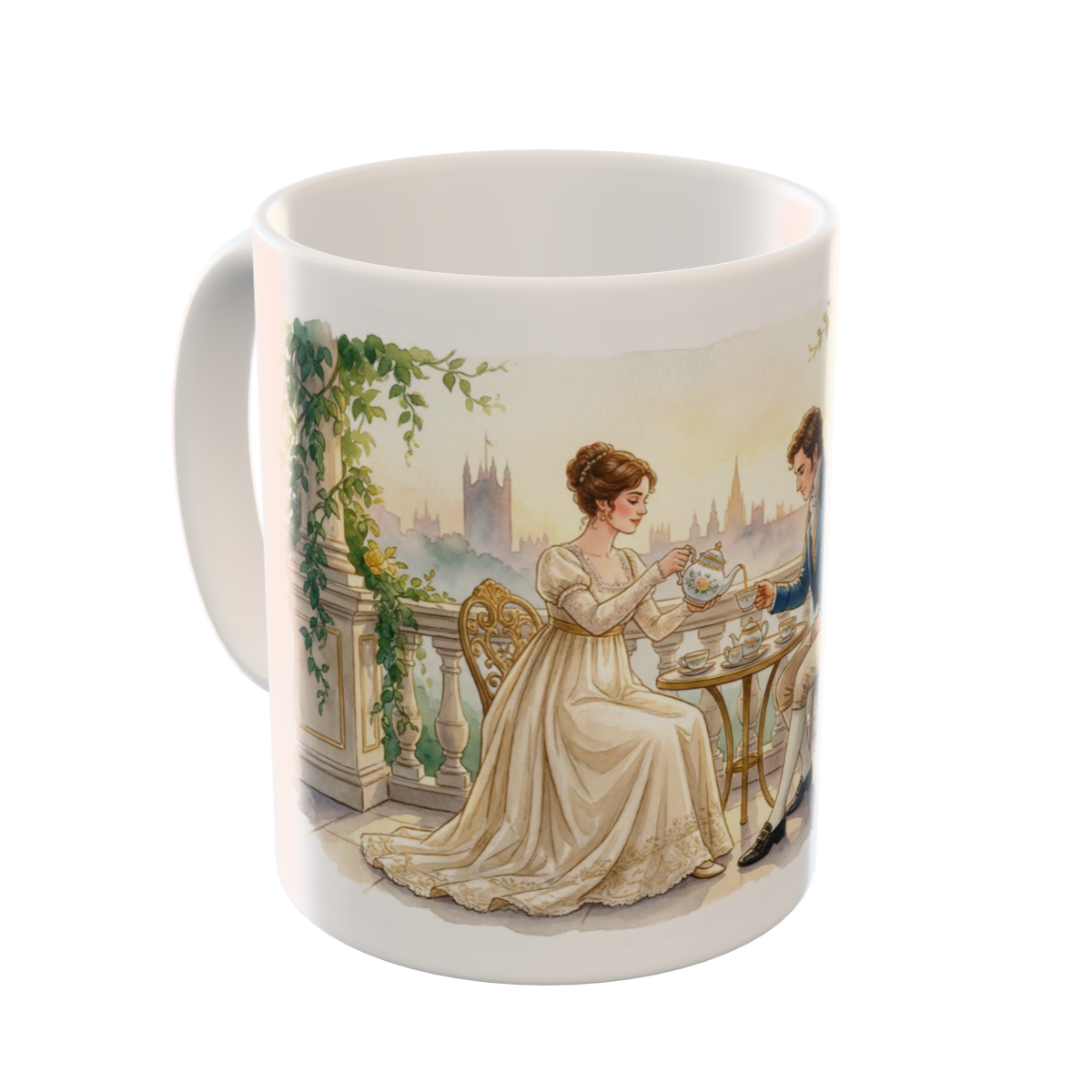 Regency London Afternoon Tea Custom Ceramic Mug & Plate