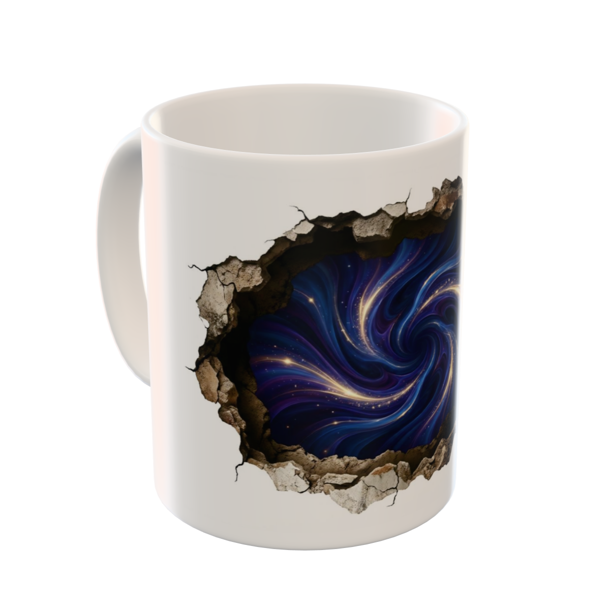Midnight Blue Spiral Aurora Custom Ceramic Mug & Plate