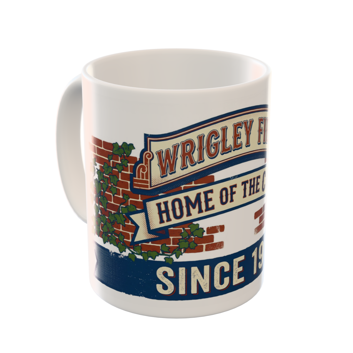 Wrigley Field Ivy Wall Custom Mug - Chicago Cubs Vintage Art